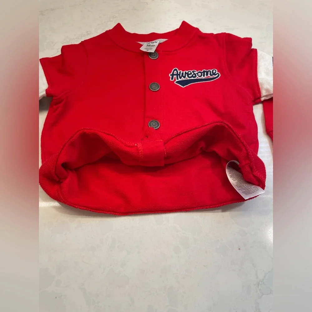 Carters Infant‎ Varsity Red Jacket Size 18 Months